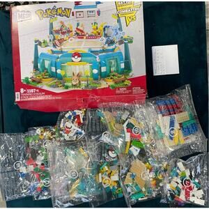 Incomplete Pokemon Mega Bloks set Training Stadium 1107 building blocks set